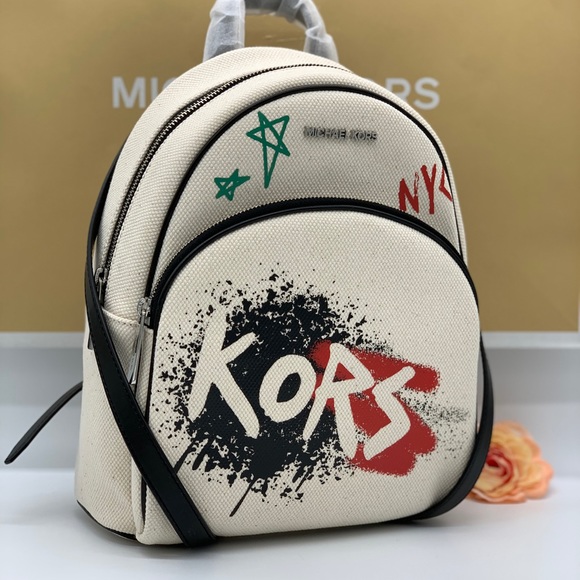 MICHAEL KORS GRAFFITI ABBEY MD BACKPACK LT CRM MUL - Picture 8 of 16